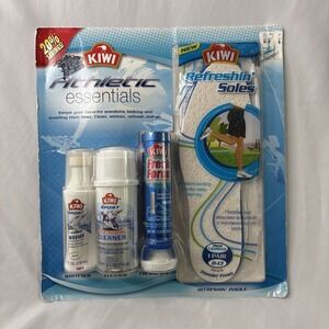 Kiwi Athletics Essentials Shoe Sports Kit Whitener Cleaner‎ Freshener Soles NEW
